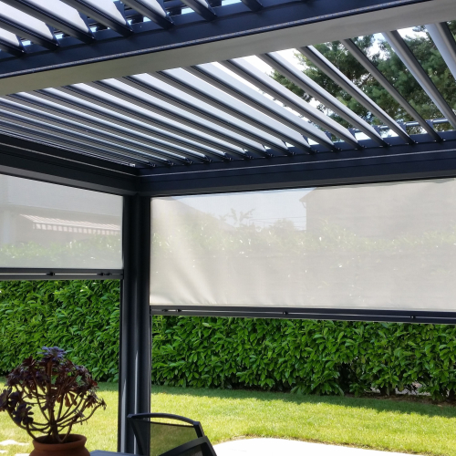 Rideau motorisé pour pergola bioclimatique Design & Lounge