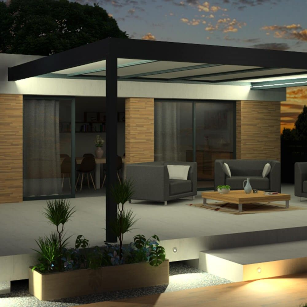 Pergola Architect en aluminium avec toit Isotoit® sur mesure