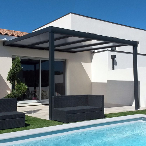 Pergola polycarbonate sur mesure en aluminium