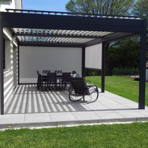 Rideau motorisé pour pergola bioclimatique Design & Lounge