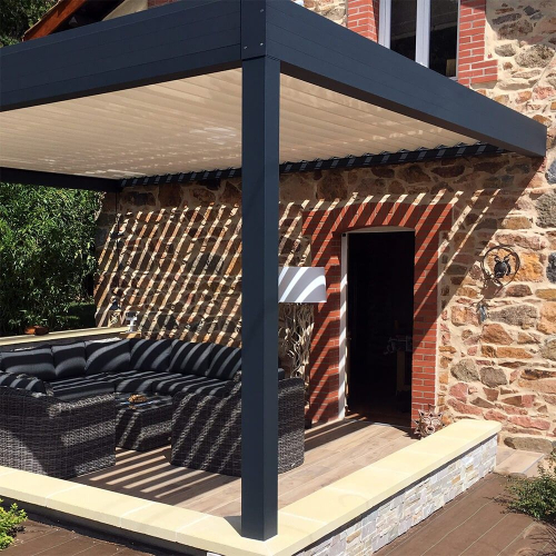 Pergola bioclimatique Architect perpendiculaire en aluminium