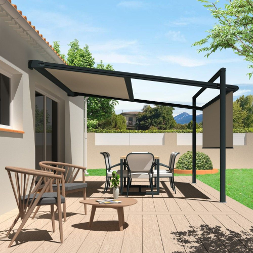 Prix direct usine, pergola bioclimatique aluminium, store banne, store  double pente - Stores Online