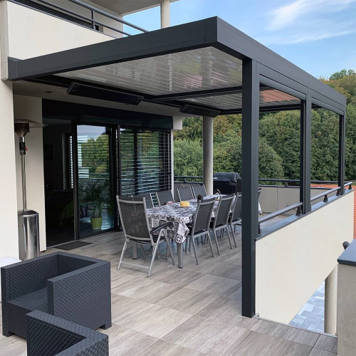 Pergola bioclimatique Lounge sur mesure en aluminium