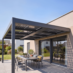 Pergola solaire photovoltaïque Lounge Portrait - ALSOL