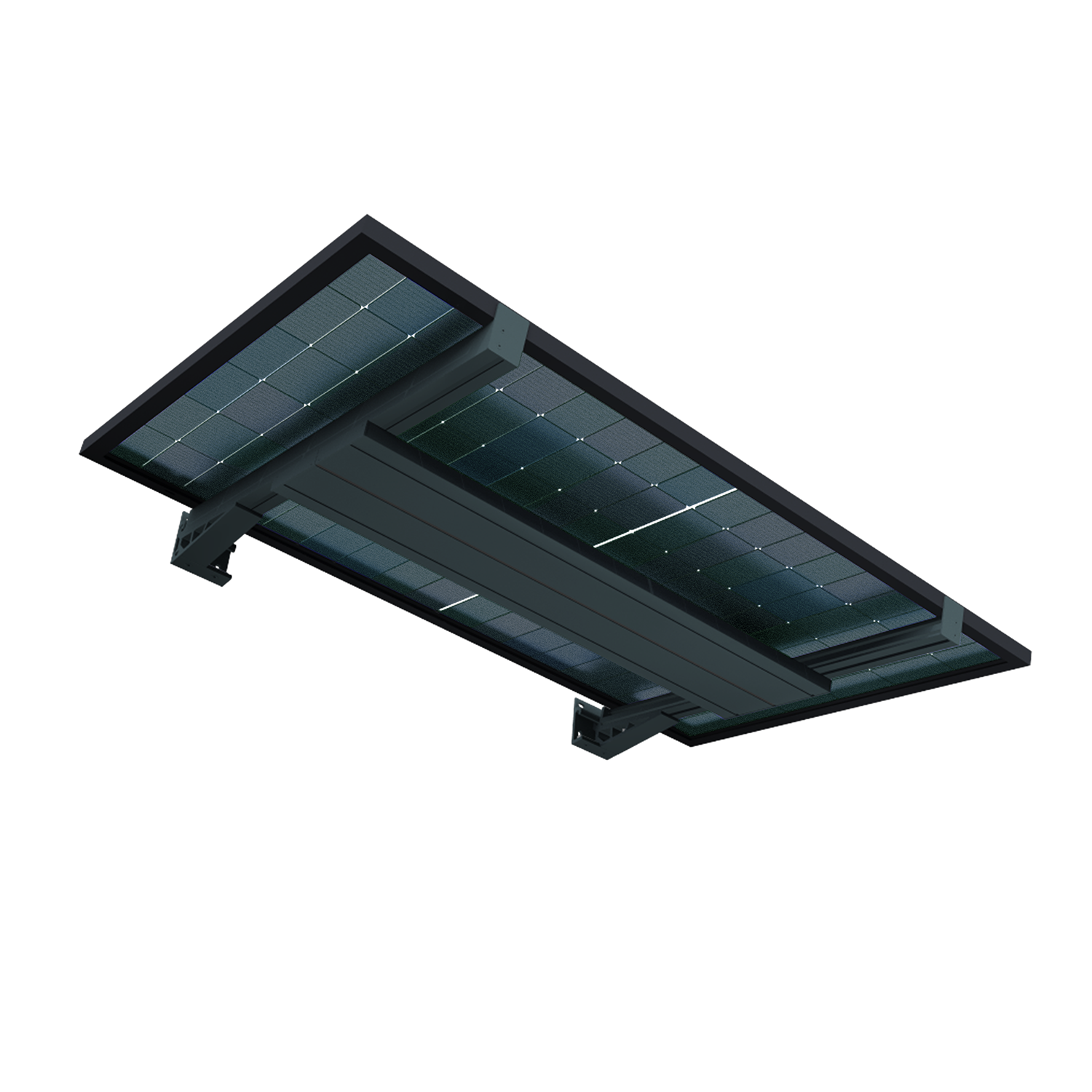 Auvent solaire light ALSOL vue de dessous