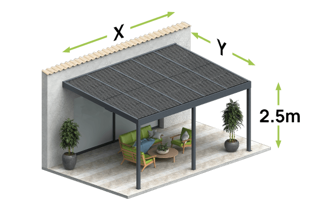 Pergola adossée Design H 3 pieds