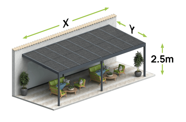 Pergola DESIGN H très grande largeur