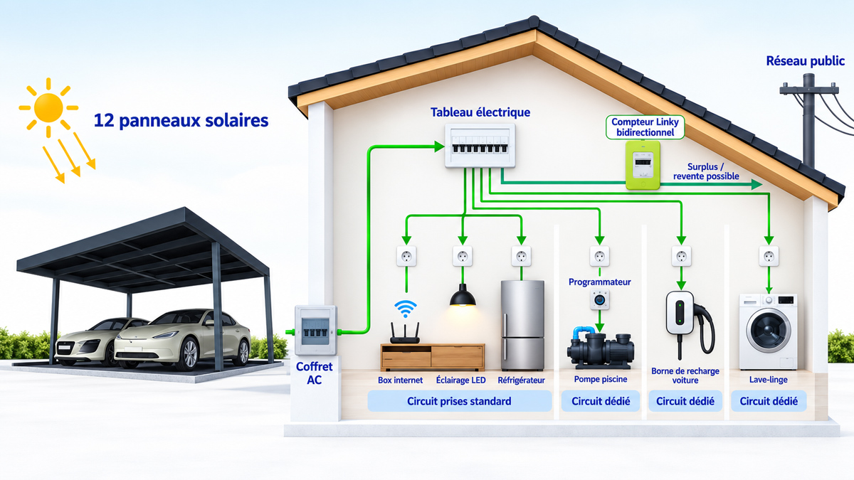 Schéma d'une installation en autoconsommation