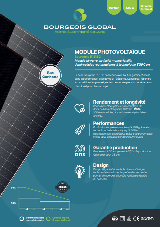 panneau solaire bourgeois global