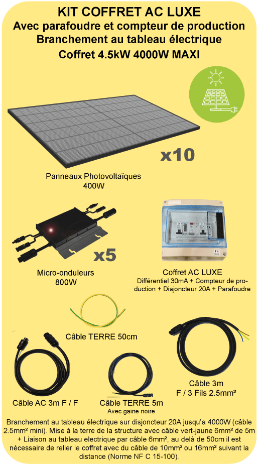 composition du kit avec 10 panneaux solaires