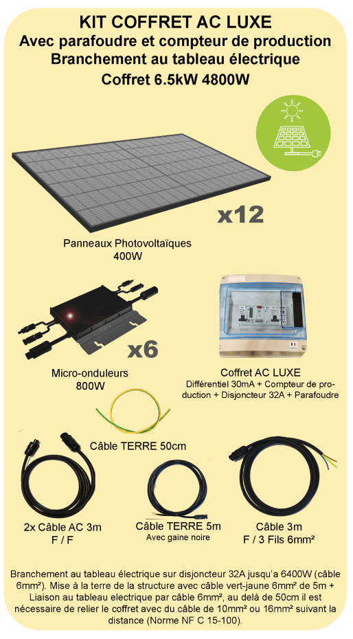 composition du kit avec 12 panneaux solaires