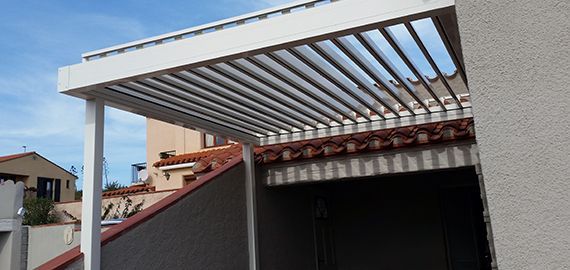 pergola alu pieds deportes blanc